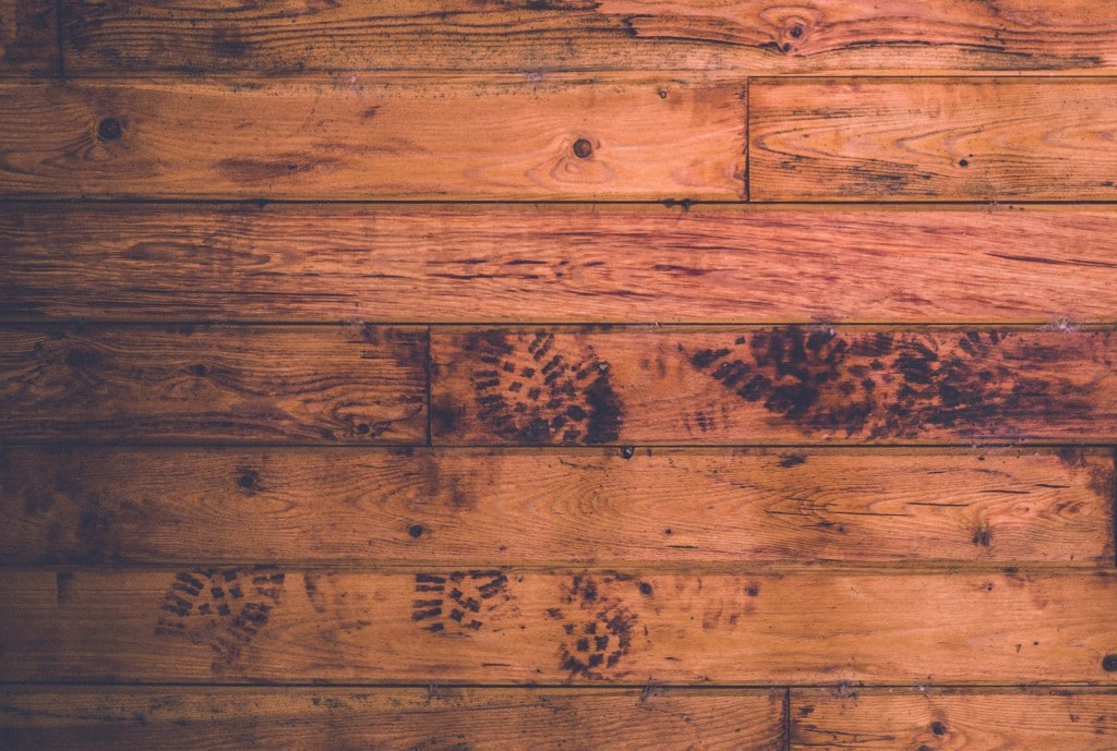 Messy wooden floor