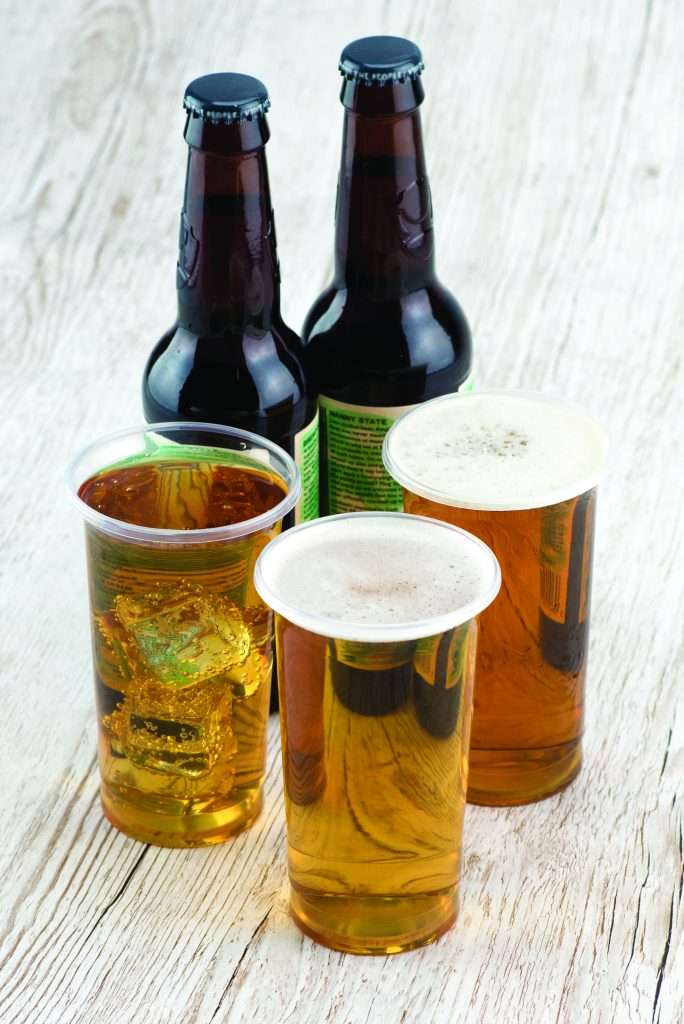 Tumblers with beer